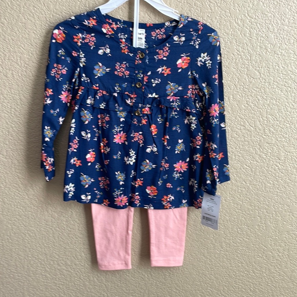 Carters floral blouse pant set